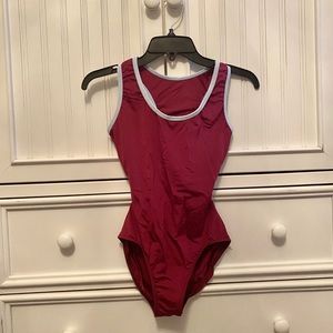 Mariia | Maroon/Light Blue Dance Leotard